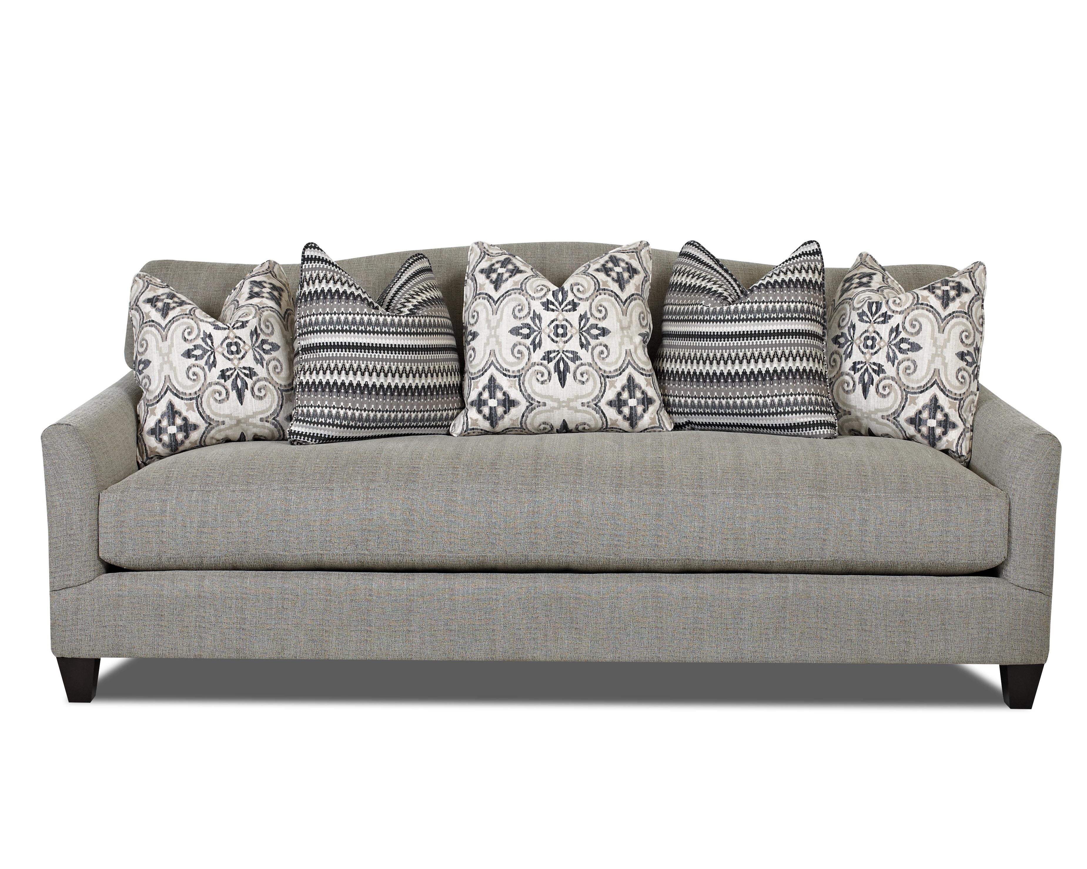 Klaussner Leighton Contemporary Stationary Sofa with Bench Seat Cushion